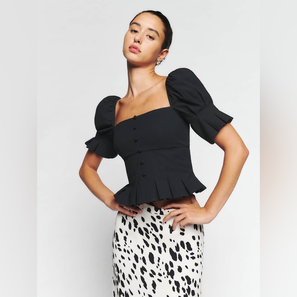 Reformation Talina Top in Black Size 2